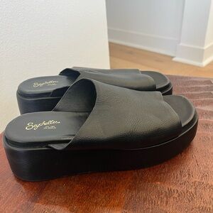 Seychelles Goodies Platform Slide Black Boho Festival Y2K Neutral Minimalist 8.5